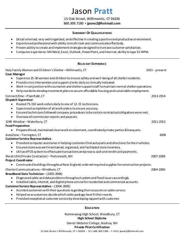 case manager resume