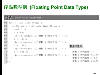 浮點數型別 (Floating Point Data Type)

 