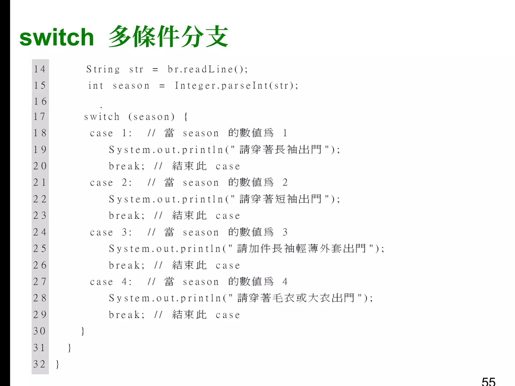 switch 多條件分支

 