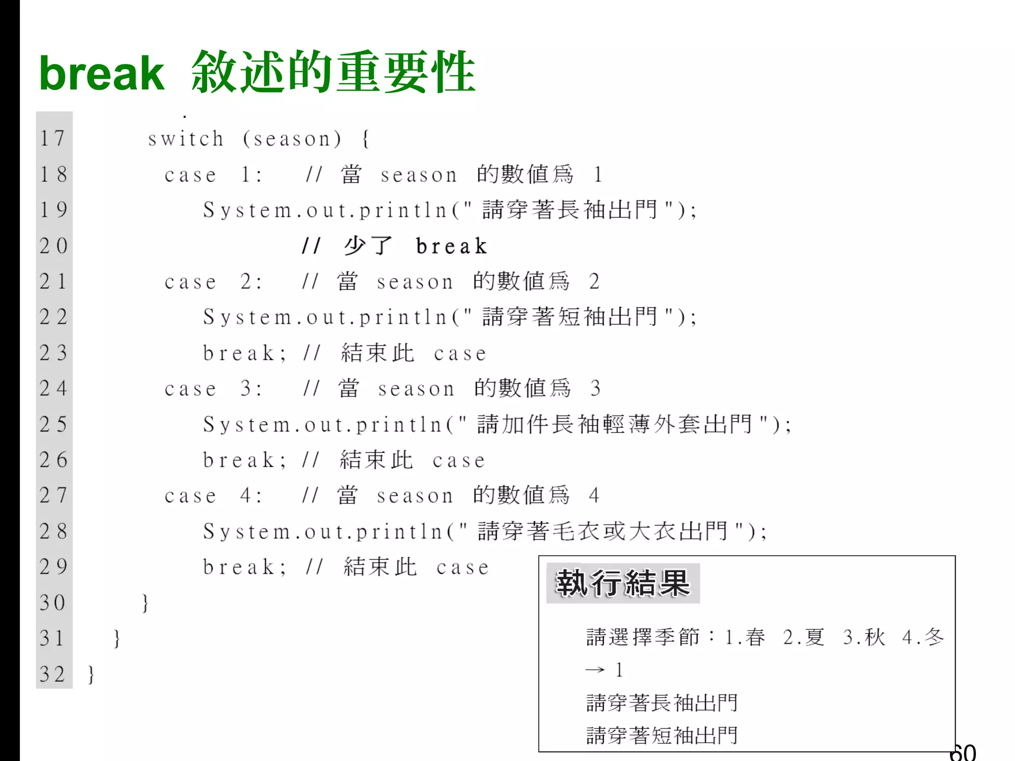 break 敘述的重要性

 
