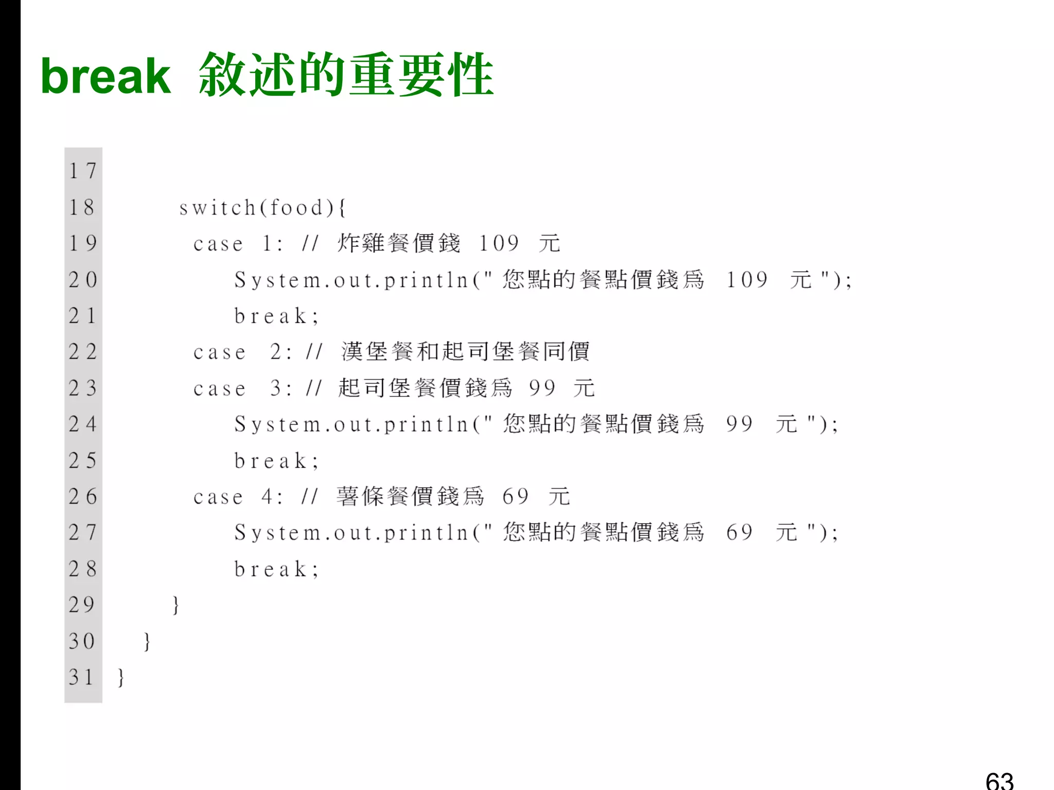 break 敘述的重要性

 