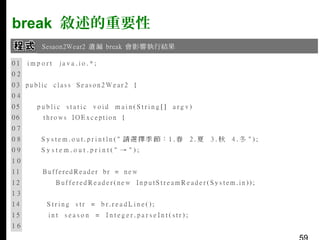 break 敘述的重要性

 