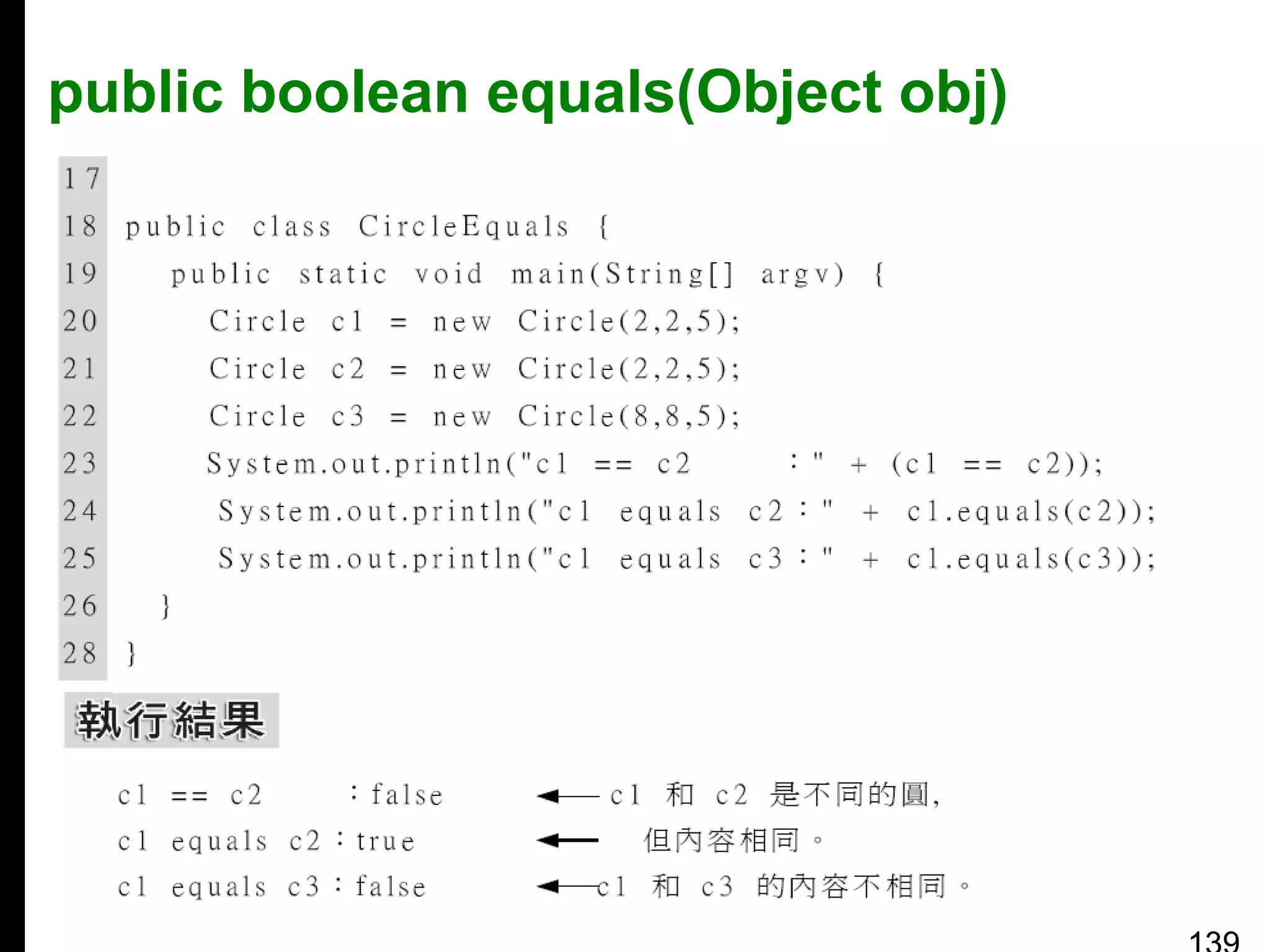 public boolean equals(Object obj)

 