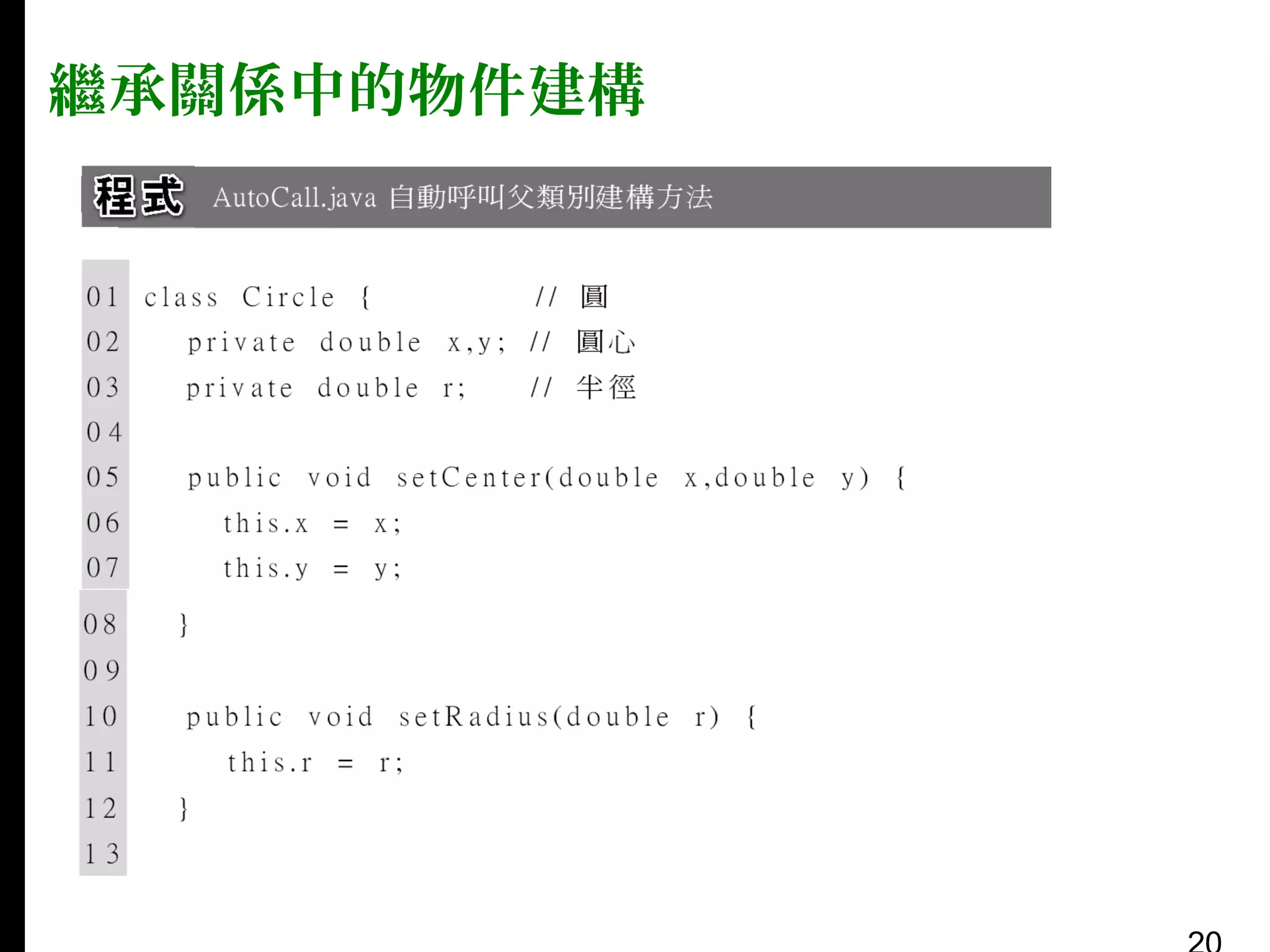 繼承關係中的物件建構

 