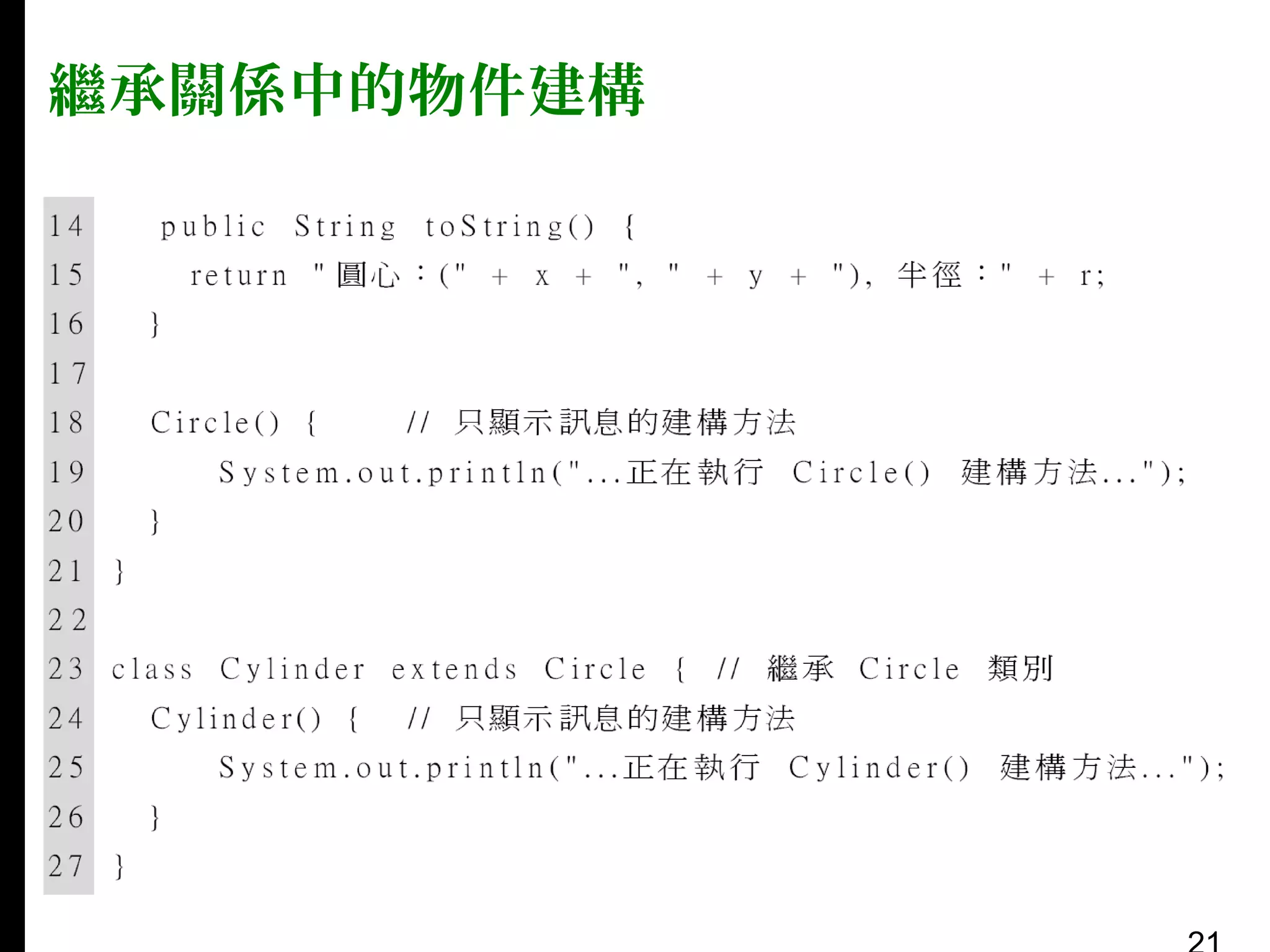 繼承關係中的物件建構

 