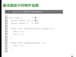 繼承關係中的物件建構

 