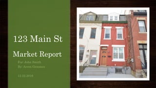 123 Main St
Market Report
For: John Smith
By: Arron Groomes
12.22.2016
 