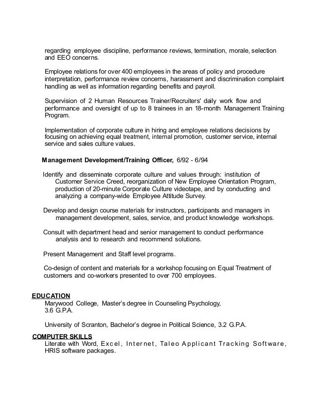 sales employee relation resume