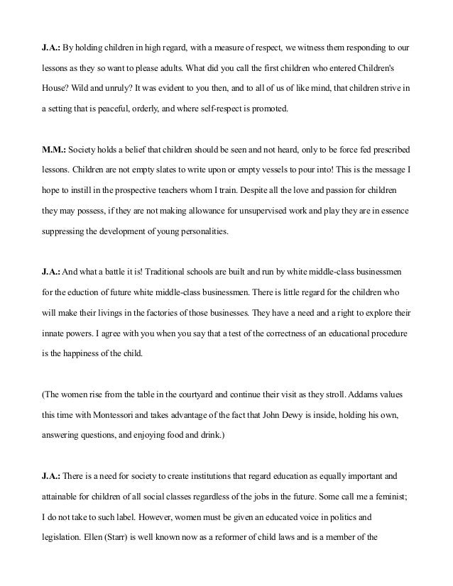 Maria montessori essays