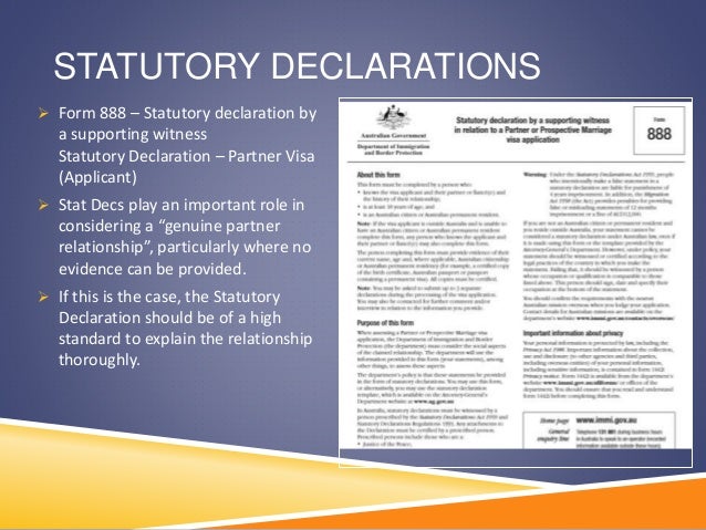 Statutory declaration partner visa applicant Statutory declaration partner visa applicant