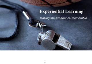 14
Experiential Learning
Making the experience memorable.
 