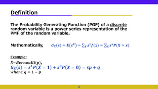 Presentation on Probability Genrating Function | PDF