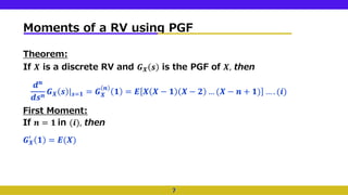 Presentation on Probability Genrating Function | PDF