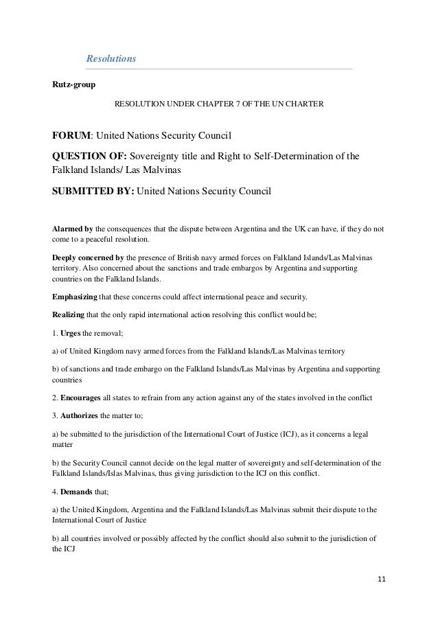 Final report Model United Nation Falkland Islands- Las 