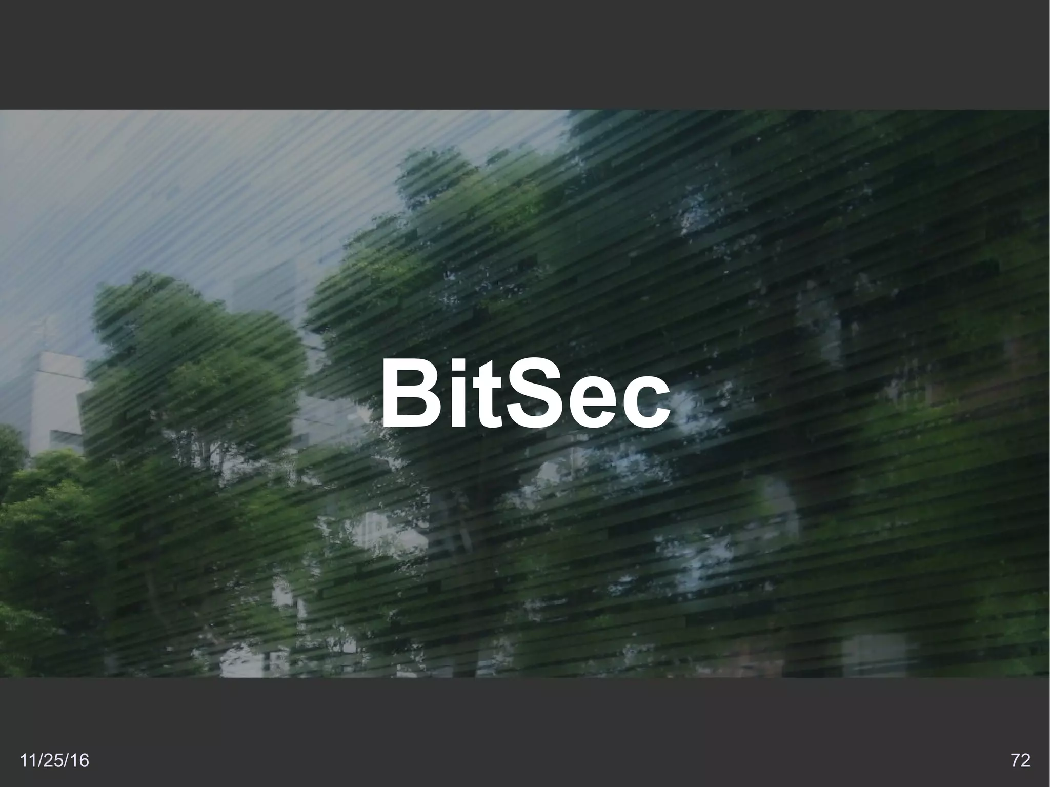 11/25/16 72
BitSec
 
