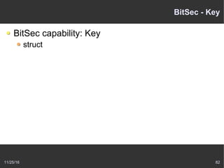 11/25/16 82
BitSec - Key
BitSec capability: Key
struct
 