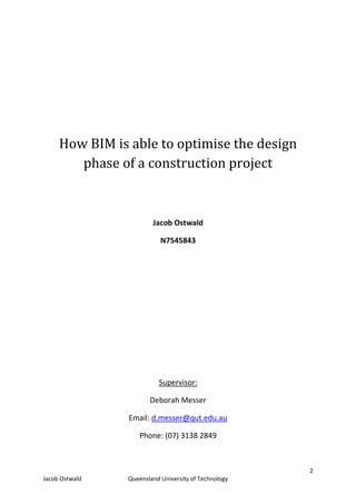How BIM is able to optimise the design phase of a construction project ...