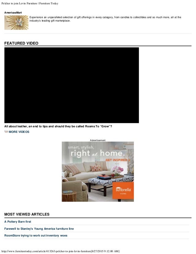 Pelcher to join Levin Furniture _ Furniture Today