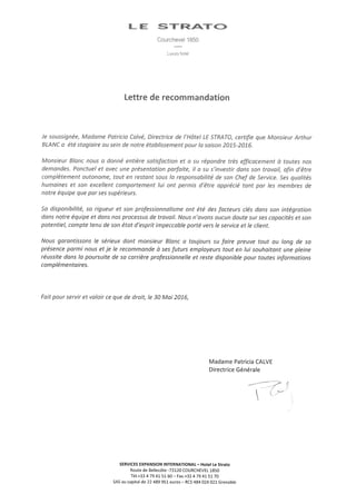 Recomendation letter fr