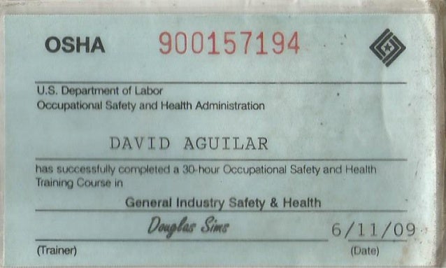 OSHA Training Card osha-training-card
