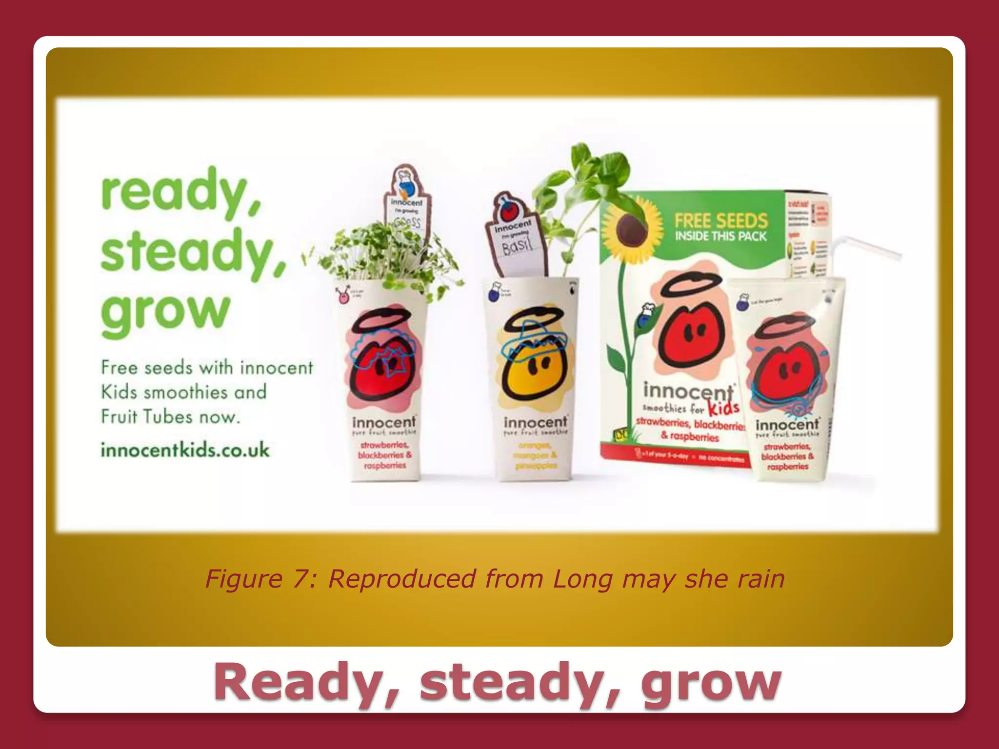 Ready, steady, grow
Figure 7: Reproduced from Long may she rain
 