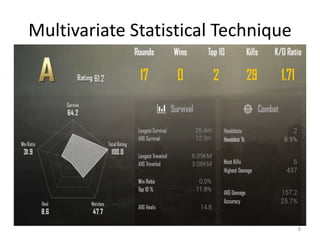 Multivariate Statistical Technique
8
 