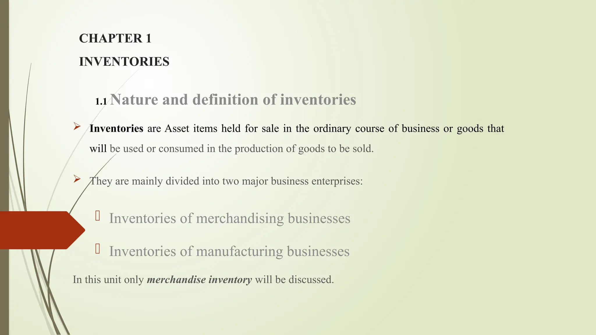 Nature and definition of inventories and its valuation | PPTX