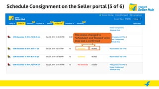 Schedule Consignment on the Seller portal (5 of 6)
This status changed to
‘Scheduled’ and ‘Booked’ once
drop slot is confirmed
 