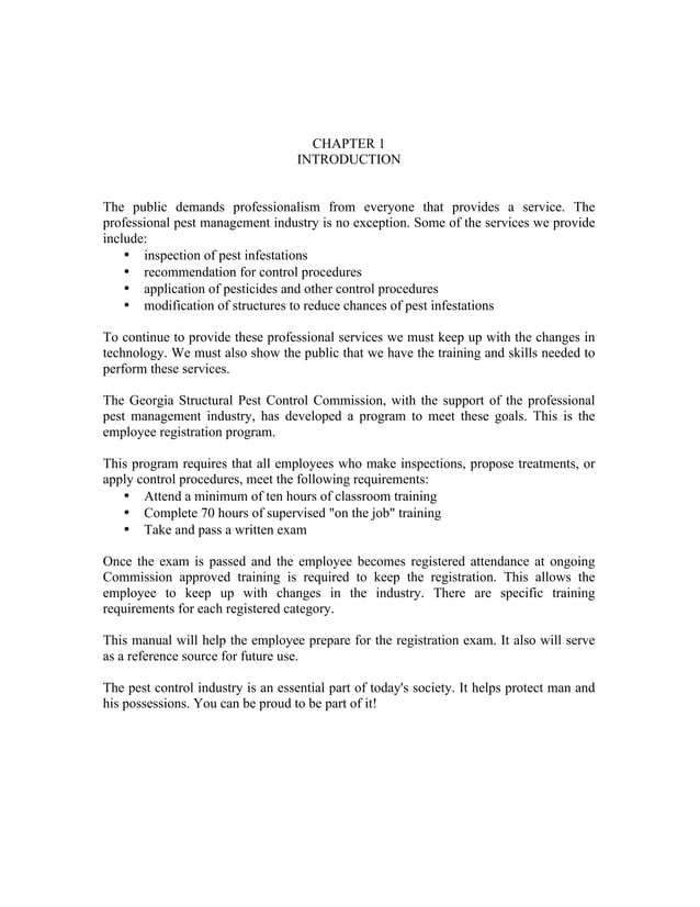 Pest Control Study Guide