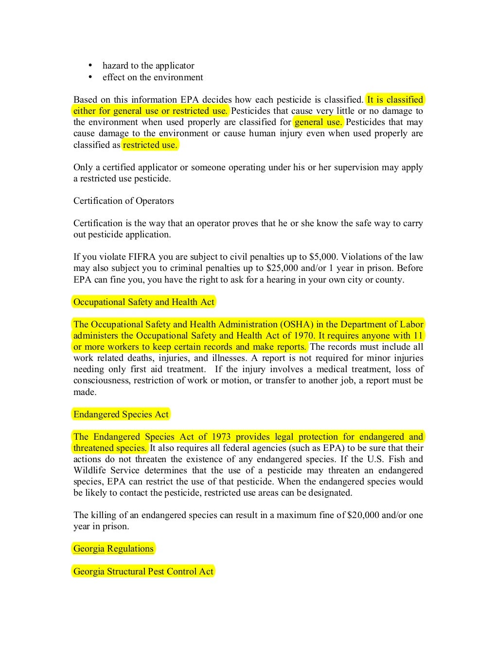 Pest Control Study Guide