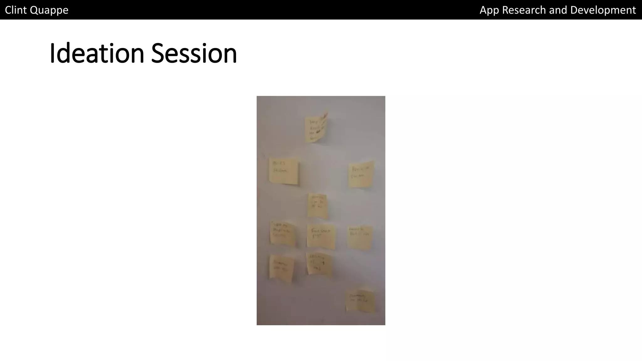 Ideation Session
Clint Quappe App Research and Development
 