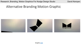 Alternative Branding Motion Graphic
Research, Branding, Motion Graphics For Nudge Design Studio David Kempen
Graphic Link
 