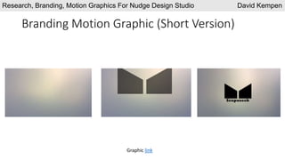 Branding Motion Graphic (Short Version)
Research, Branding, Motion Graphics For Nudge Design Studio David Kempen
Graphic link
 