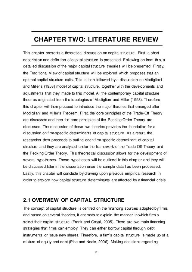 Phd thesis on capital structure