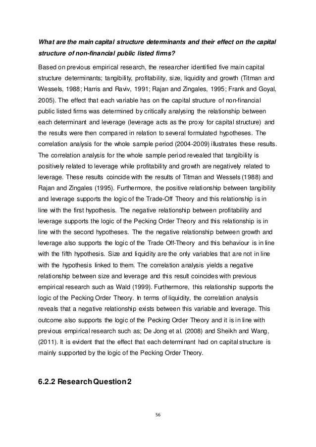 Research Topics In Finance – Capital Structure - Open Doors for All