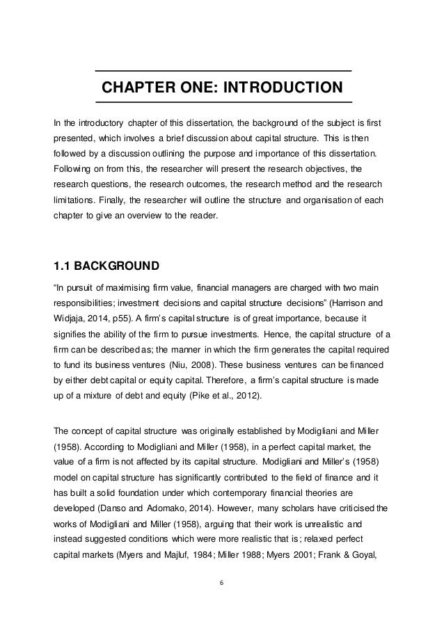 Phd thesis on capital structure