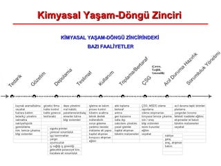 Kimyasal Yaşam-Döngü ZinciriKimyasal Yaşam-Döngü Zinciri
KİMYASAL YAŞAM-DÖNGÜ ZİNCİRİNDEKİKİMYASAL YAŞAM-DÖNGÜ ZİNCİRİNDEKİ
BAZI FAALİYETLERBAZI FAALİYETLER
 