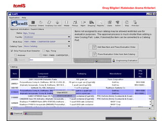 tcmtcmISIS Onay Bilgileri /Katalodan Arama Kriterleri
 