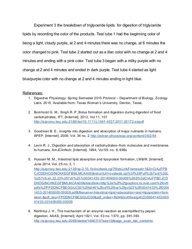 Biology lab report food test