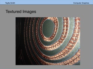 Taylla Smith Computer GraphicsTaylla Smith Computer Graphics
Textured Images
 