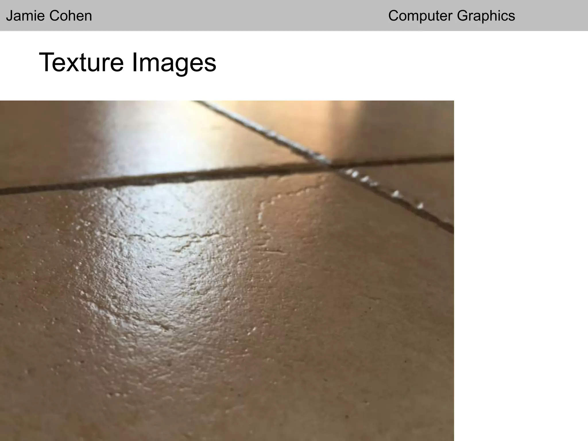 Jamie Cohen Computer Graphics
Texture Images
 