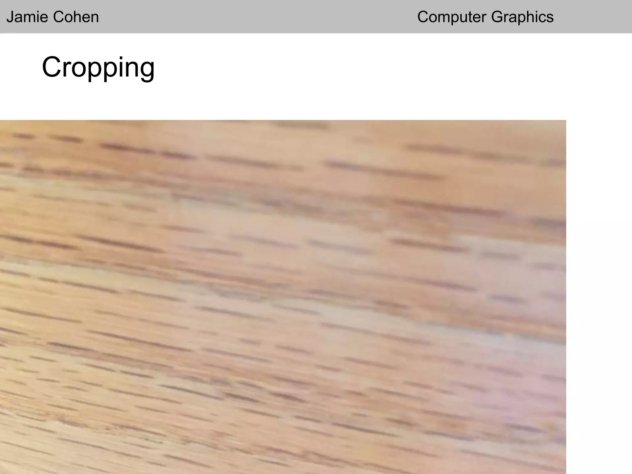 Jamie Cohen Computer Graphics
Cropping
 