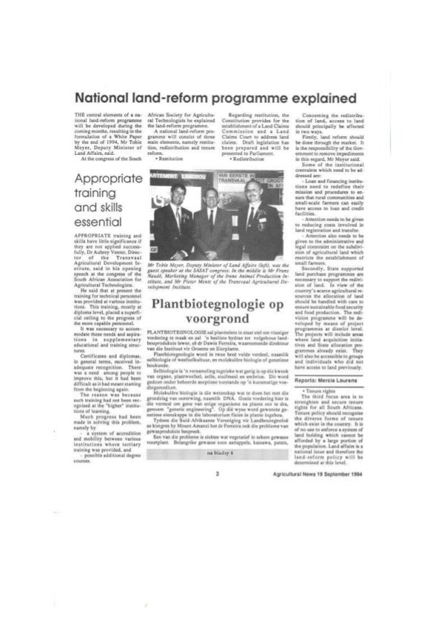 National Land reform progamme explained