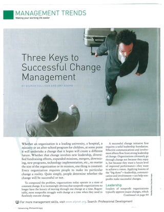 Three keys to successful change