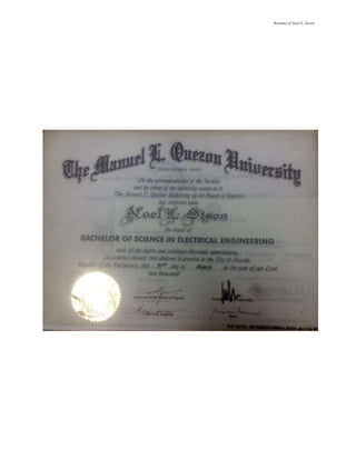 Resume of Noel L. Sison
 