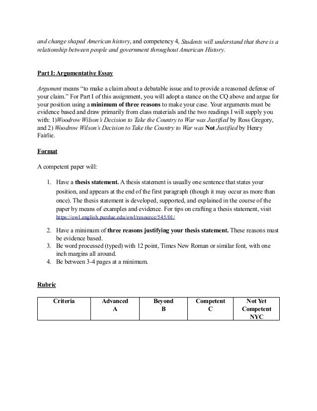 An essay about world war i