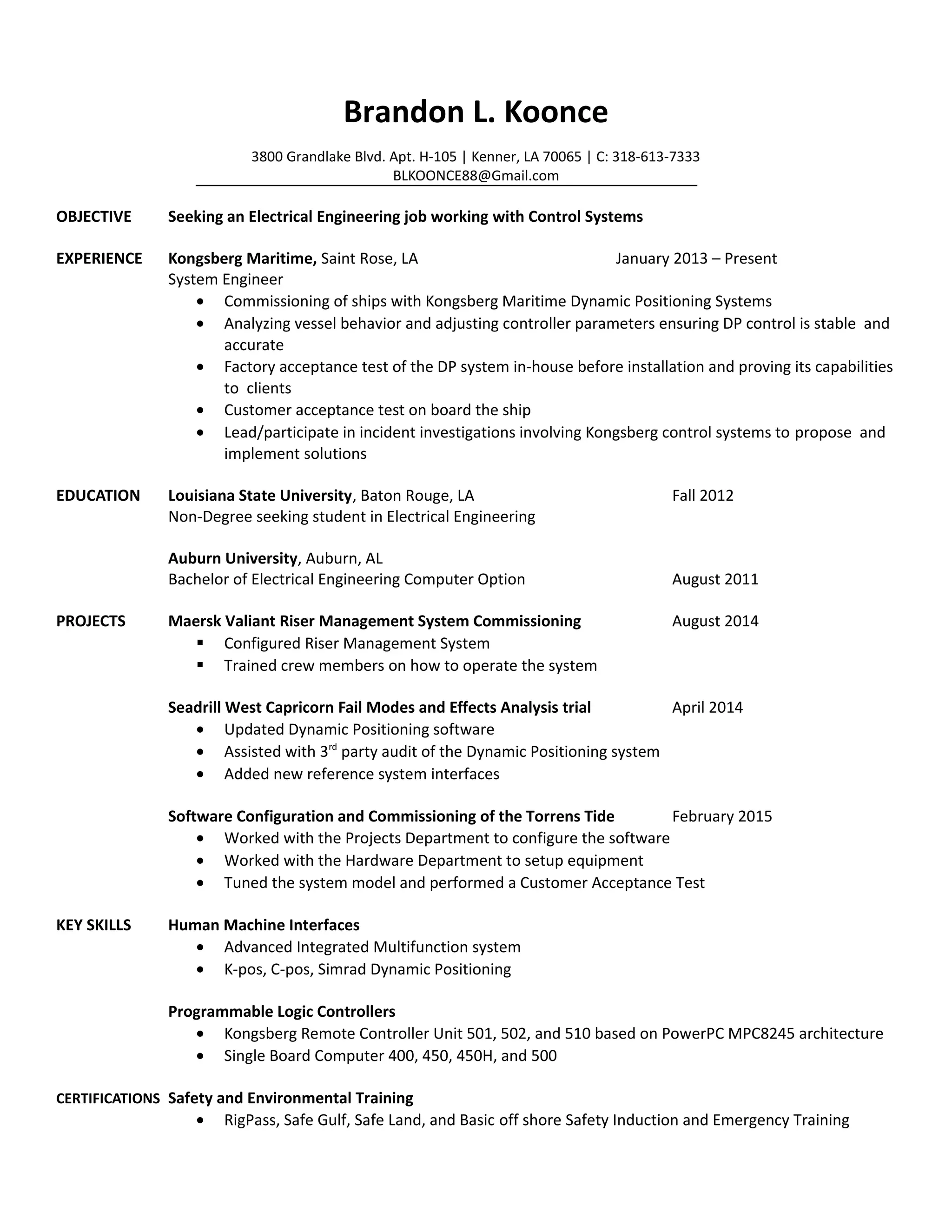 Brandon Koonce Resume PDF - Brandon Koonce Resume 1 2048 