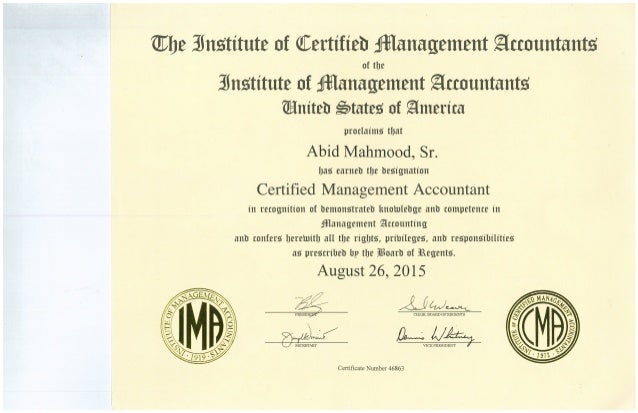 CMA Certificate PDF CMA Certificate PDF