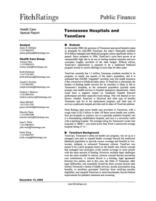 TennCare & TN Hospitals (2004)