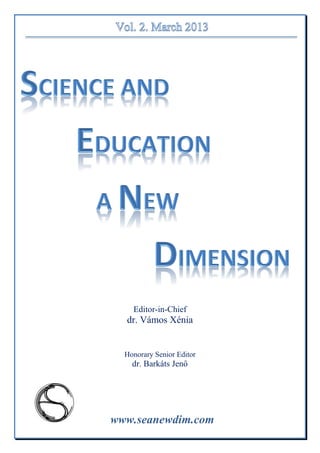 SCIENCE and EDUCATION a NEW DIMENSION Issue 2